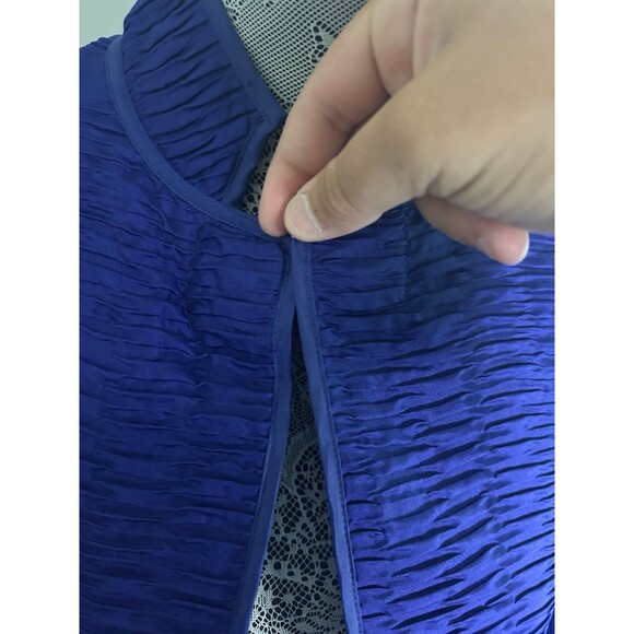 Chicos Womens 100% Silk Textured Jacket Size 0 US Blue Art to Wear Boho - Picture 6 of 7